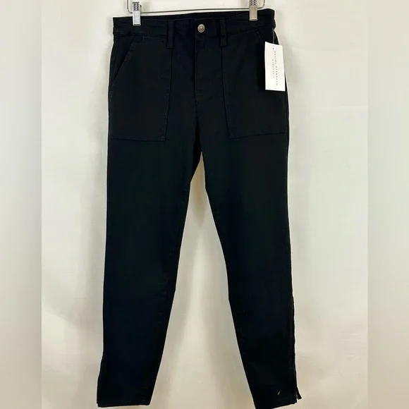 Social Standard by Sanctuary Logan Black Crop Utility Pant Zipper Ankle … - Picture 3 of 12